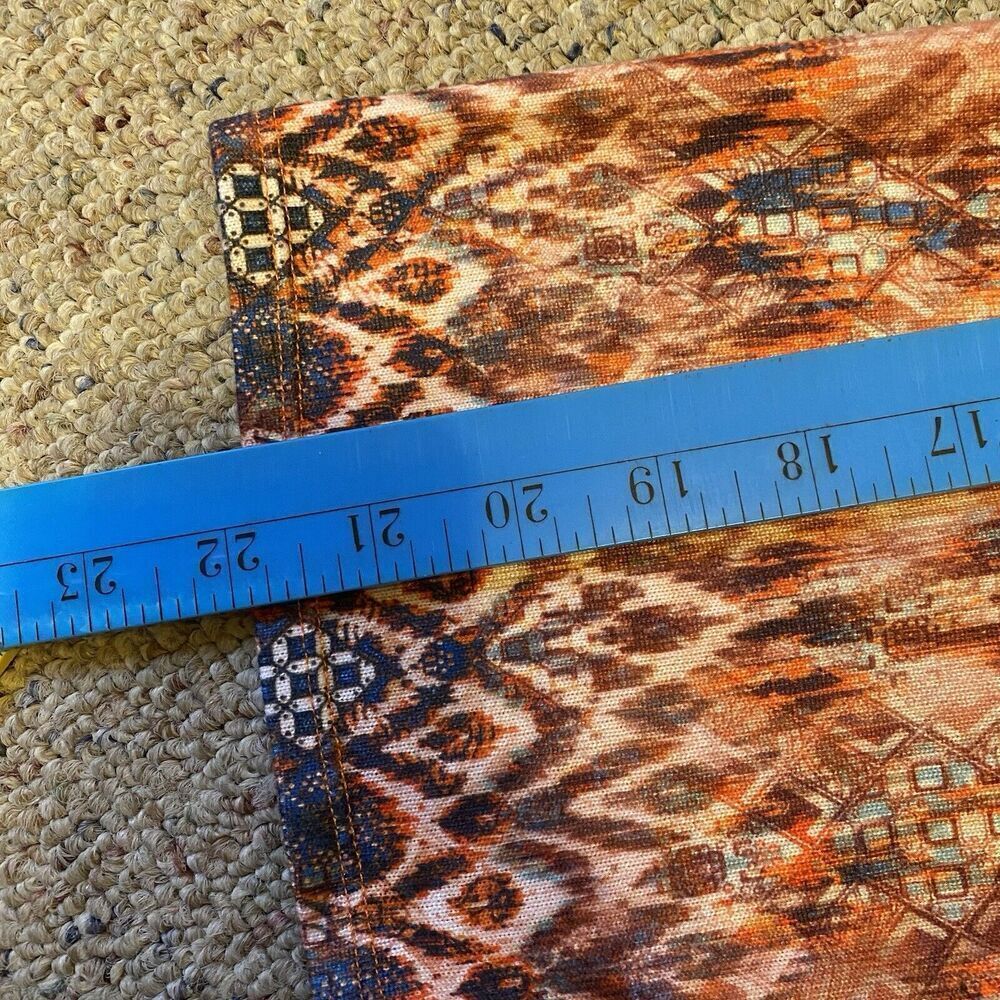 Song N Spirit Top Women Long Sleeve Flowy Tunic Blue Orange Aztec Stretch Sz XXL - Picture 3 of 9